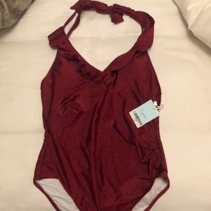Ruby Red Cupshe One Piece Swim